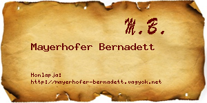 Mayerhofer Bernadett névjegykártya